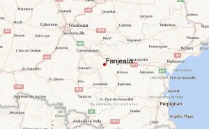 Kart med Toulouse og Fanjeaux