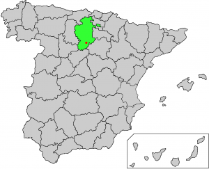 Kart over Spania som viser hvor Caleruega ligger